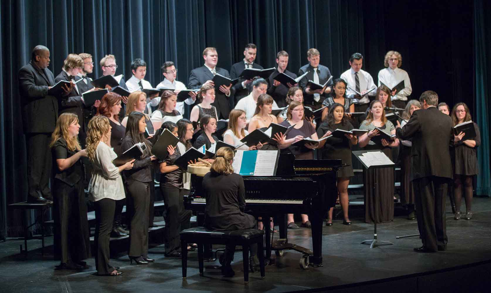 Students in choir practice